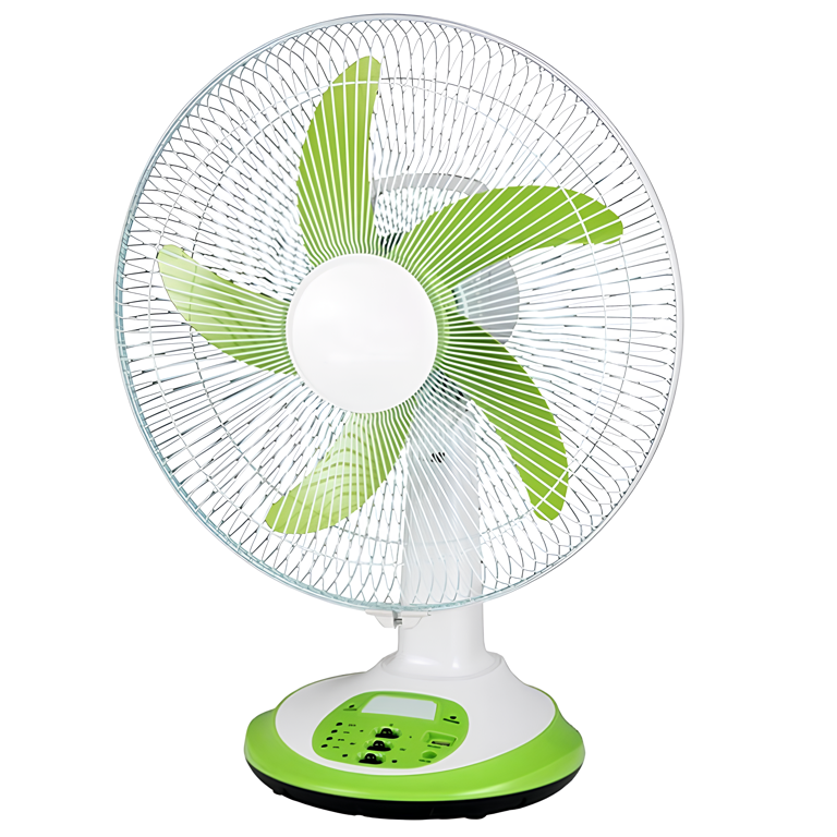 AC/DC Auto-Switch 3-Speed Smart Fan with LED Light & USB Charging Station