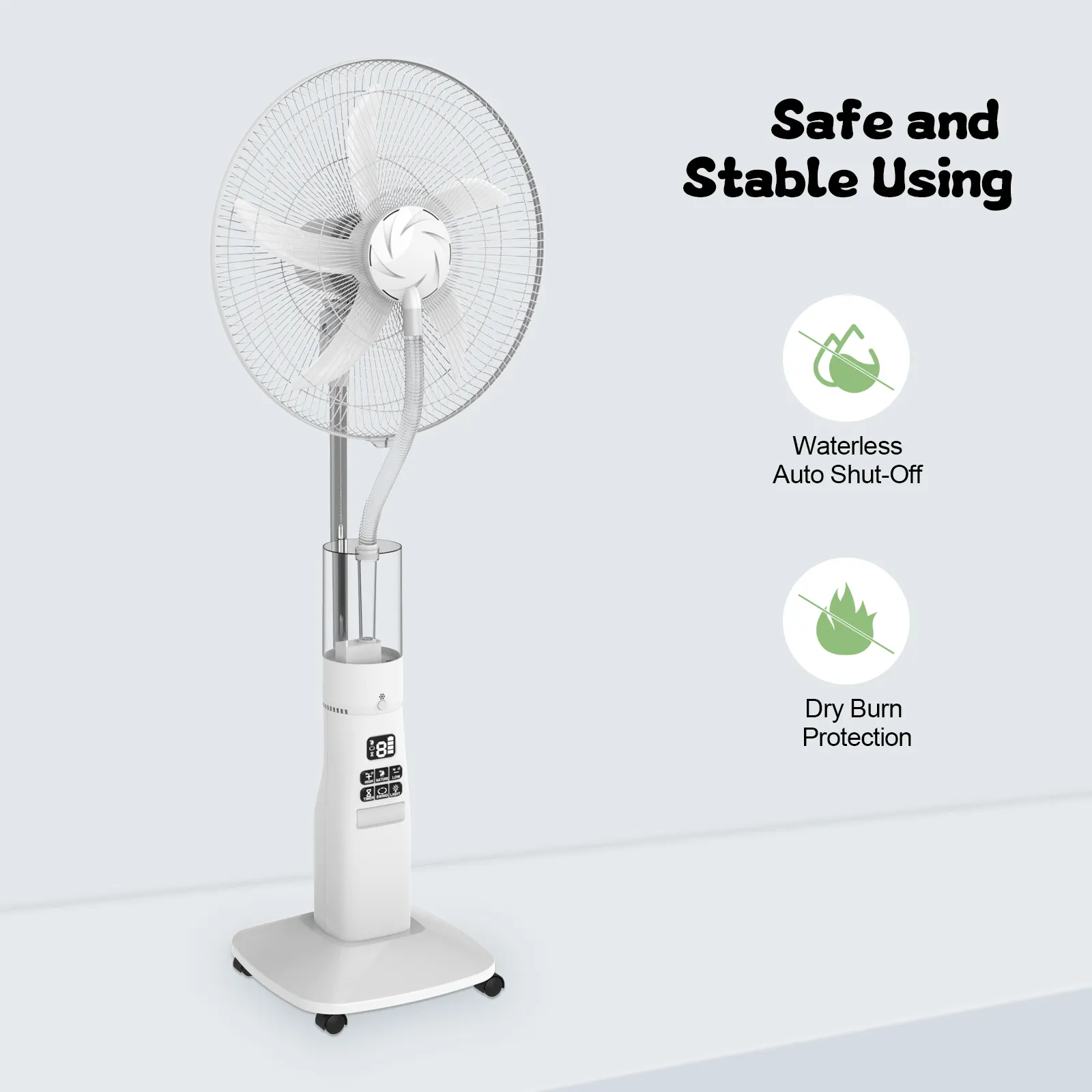 High-Quality 18-Inch Portable Water-Cooled Rechargeable Fan with Mist Function